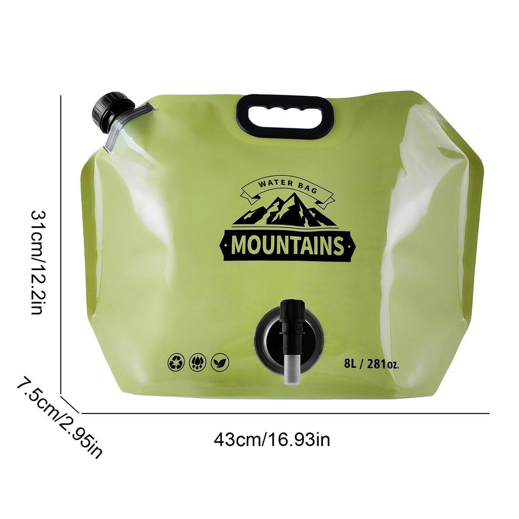 8L Food Grade Folding Water Bag - Outdoor Camping Portable, Thickened Soft Large Capacity travel camping outdoor