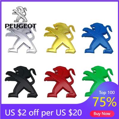 2026 Hot Car Sticker For Peugeot 308 307 207 407 408 206 406 507 508 2008 5008 3008 107 7.1x8.1cm Metal Alloy Car Rear Trunk Bad