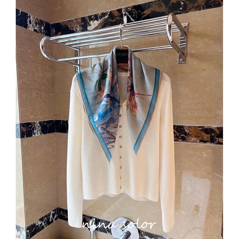 NINA SOLOR Summer Lotus Pond Botanical Silk Scarf