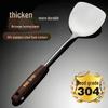Stainless Steel and Wood Spatula & Ladle Set: Large Slotted Spoon, Stir-fry Spatula, Long Handle Kitchen Utensils