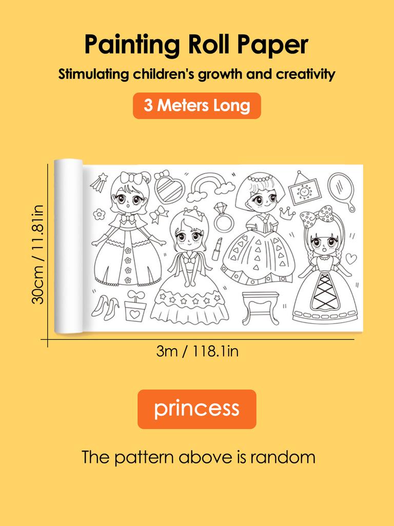 Children Drawing Roll DIY Sticky Color Filling Paper Coloring Paper Roll For Kids DIY Painting Drawing Early Educational Toys
