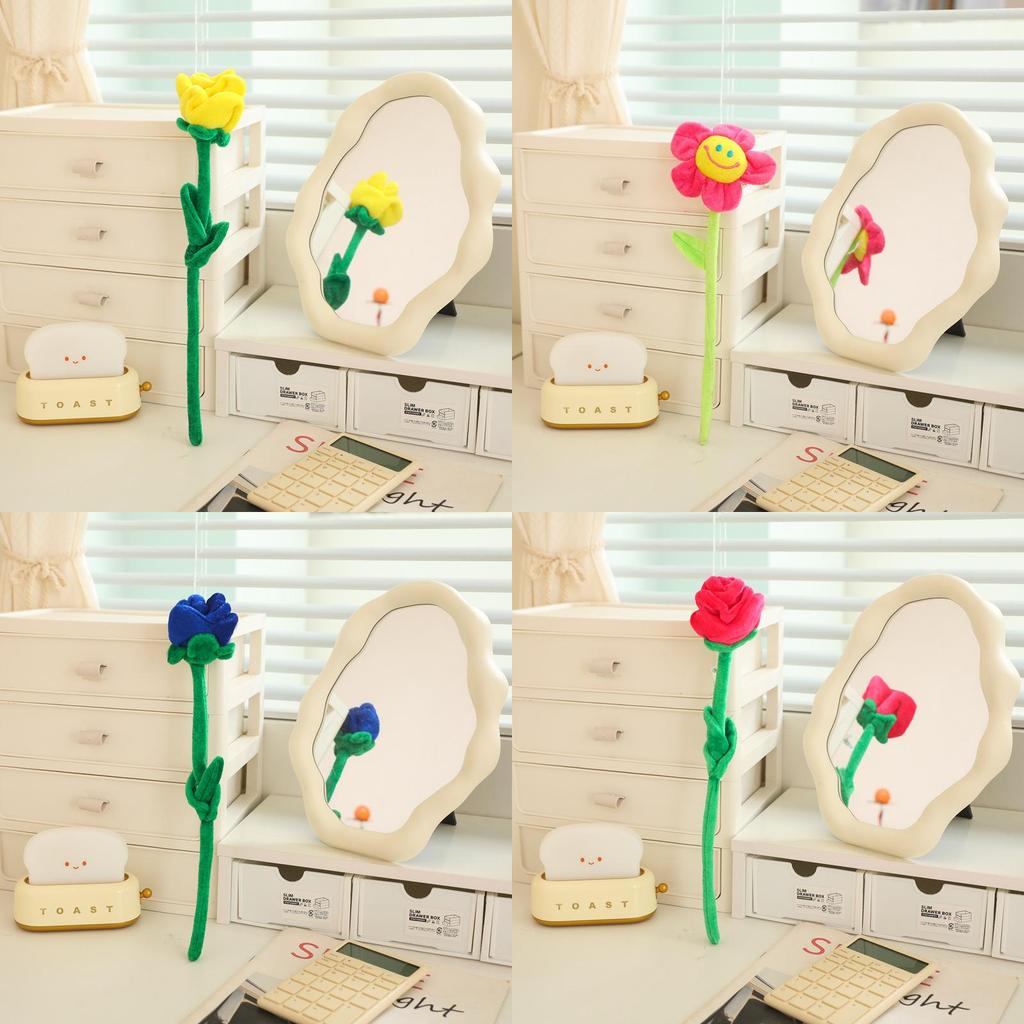 Pluszowy Słonecznik i Róża Bukiet Kwiatowy z Elastycznymi Łodygami do Dekoracji Pokoju Nastolatka i dla Kolekcjonerów