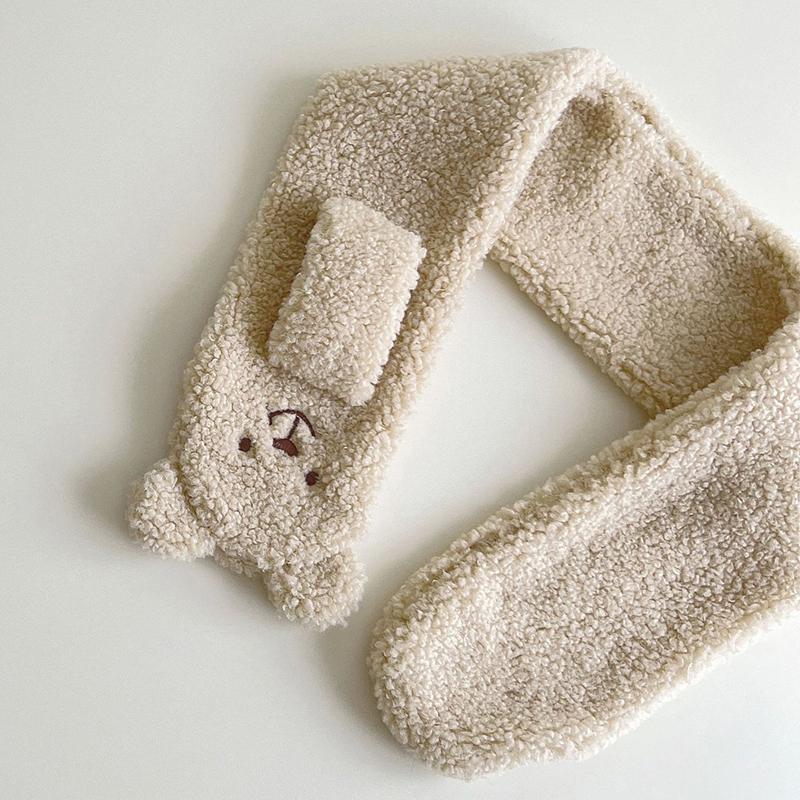 Cute Plush Baby Gloves Bear Embroidered Toddler Mittens Winter Thick Warm Cashmere Kids Full Finger Gloves