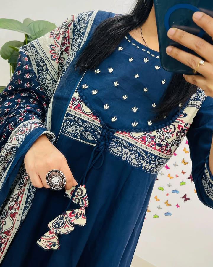 Indian Bollywood Anarkali Kurta Pant Dupatta Set Women Pakistani Salwar Kameez Suit Dress