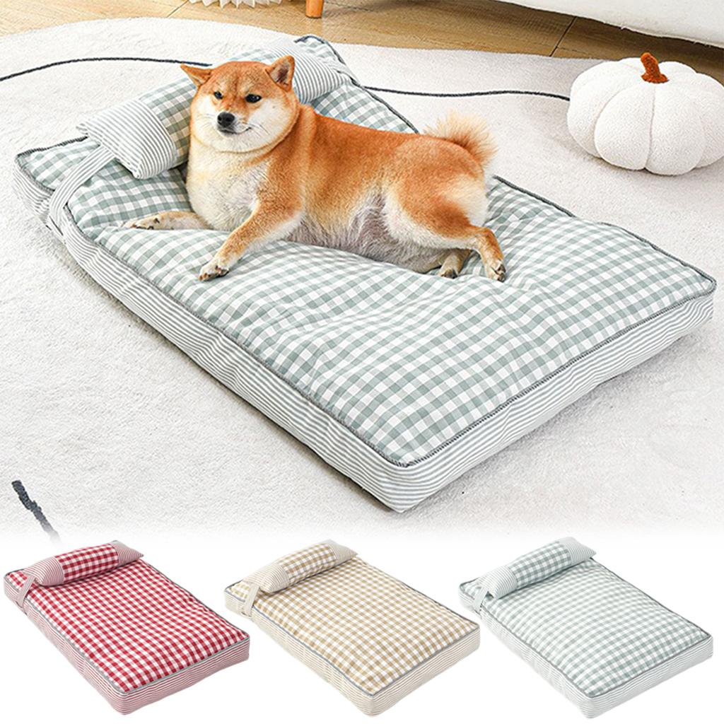 Dog Bed With Pillow Breathable Pet Puppy Mat For Indoor Outdoor