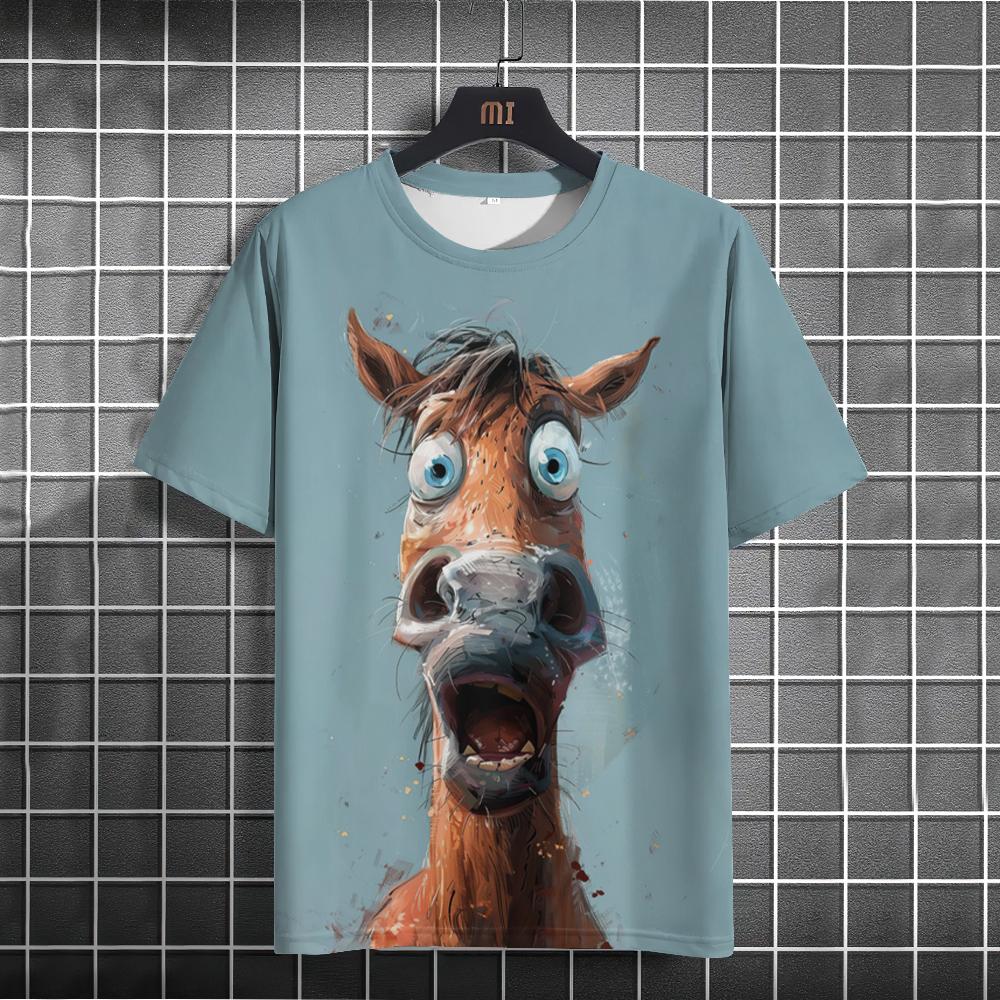 Summer Funny Animal T-Shirt For Men Graphic 3D Printed Men's T-shirt Casual Short Sleeve Tees Oversized Men’s Clothing Tops