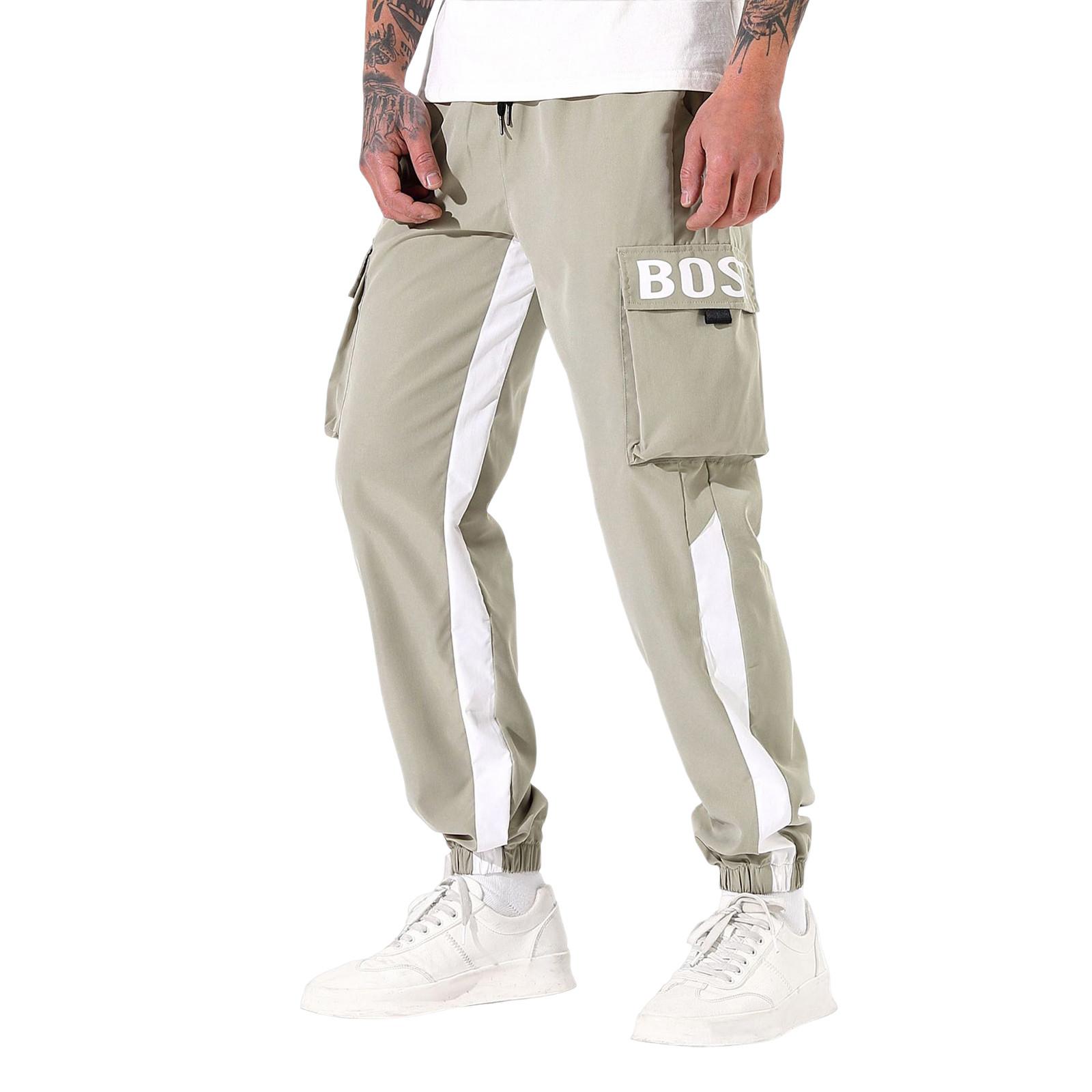 

Повседневные спортивные брюки мужские свободные длинные вставки фитнес бег тренировочные брюки XL хаки