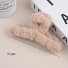 Large Milk Coffee Plush Claw Clip: Fluffy Autumn/Winter Hairpin for Women