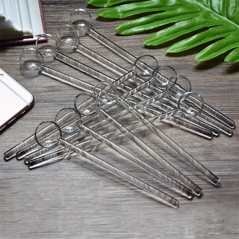 Long Handle Glass Teaspoon Tableware Transparent Coffee Stirring Spoon