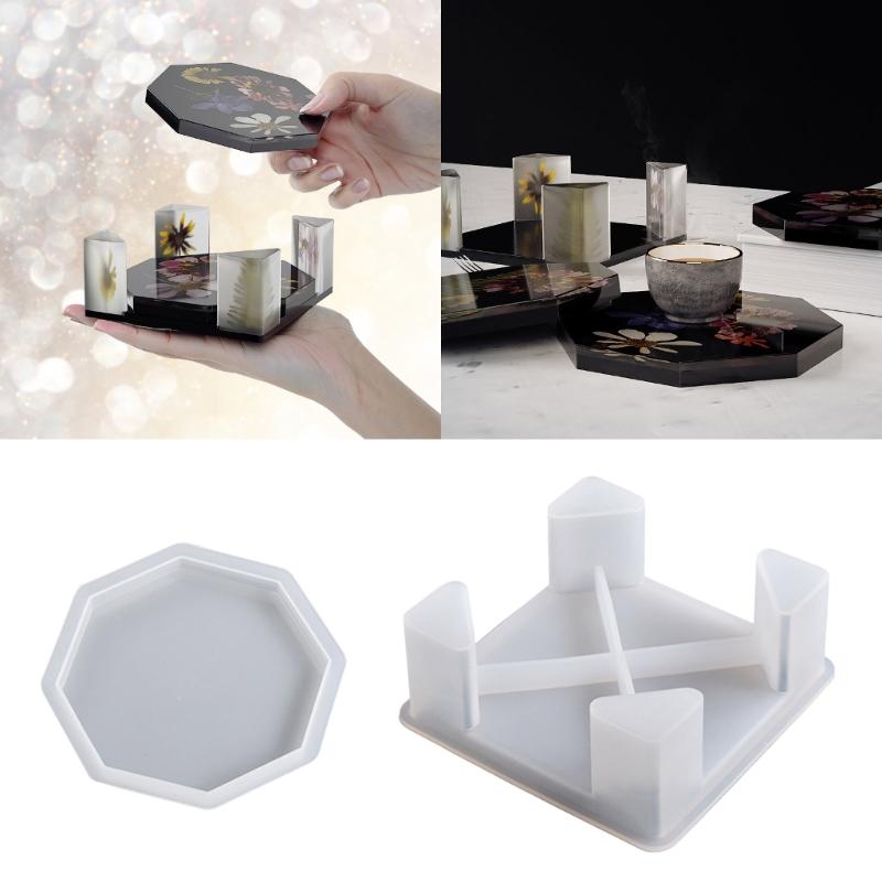Unique Octagonal Designs Sturdy Silicone Mould Home Accessory for Personalize Coasters and Decorative Pieces Daily Use