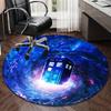 Police Box Time Travel Round Carpet Chair Cushion Round Entryway Rug, Soft Round Rugs for Living Room, Bedroom, Circle Carpet Decor Gifts