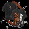 Naruto Kurama Tričko Devětocasý Vintage Kyselý Wash Streetwear Oversized Retro Anime Grafika Pánská Trička Bavlněný Vrchní Díl Oblečení Dárek