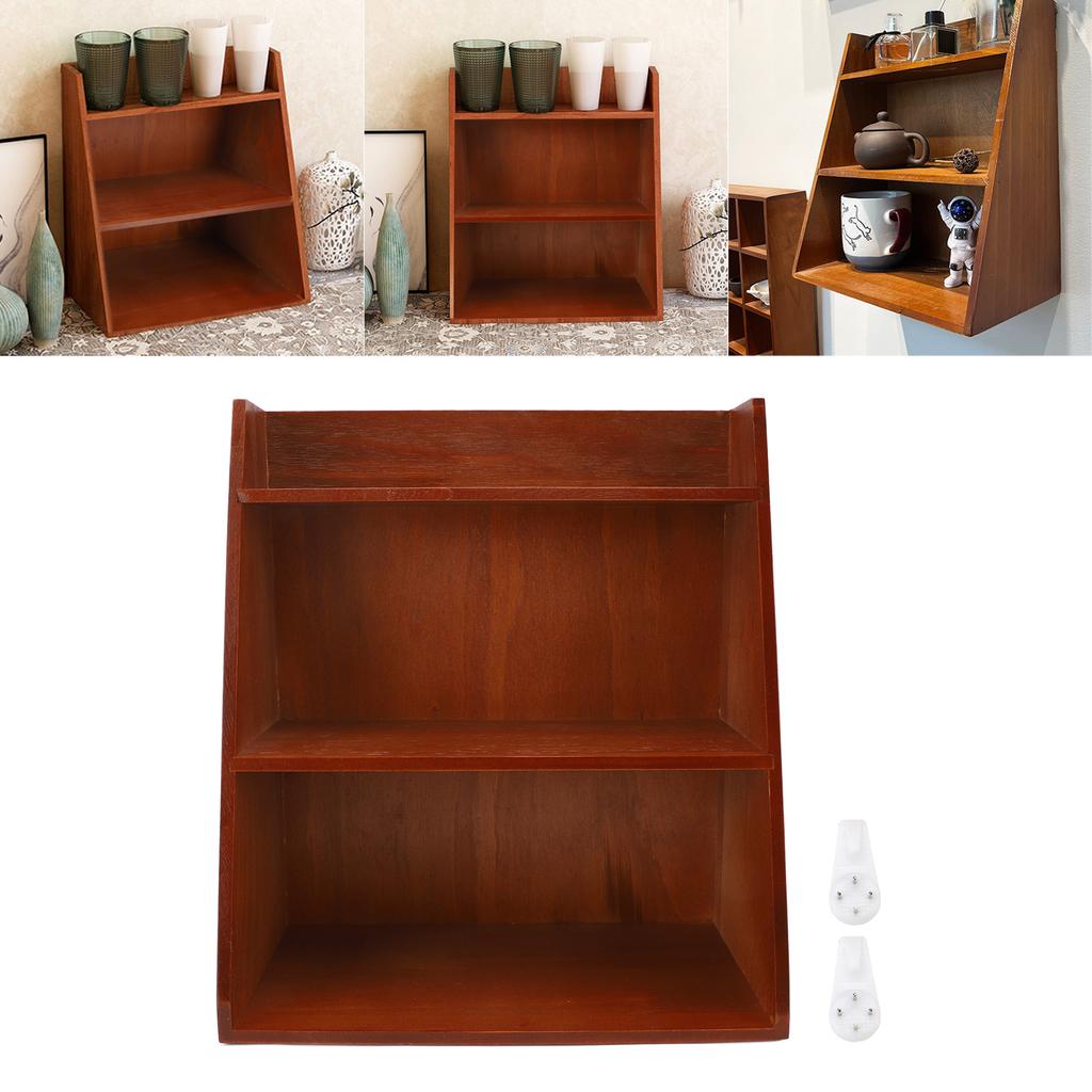 Desktop Sundries Organizer Vintage Multi Layer Wood Desktop Sundries Storage Shelf For Perfume Cosmetics Vintage Storage Rack