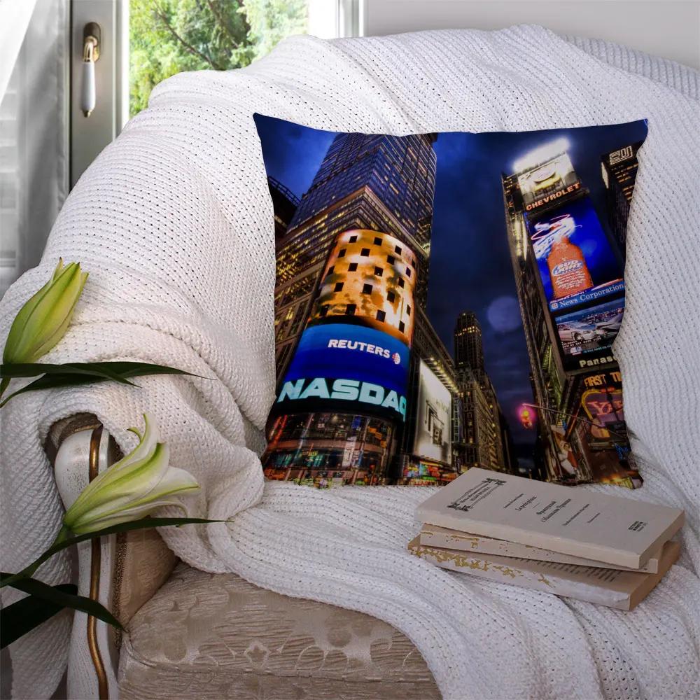 Home Decor New York Night Pillow Covers Cushion Hotel Car Seat Back Sofa