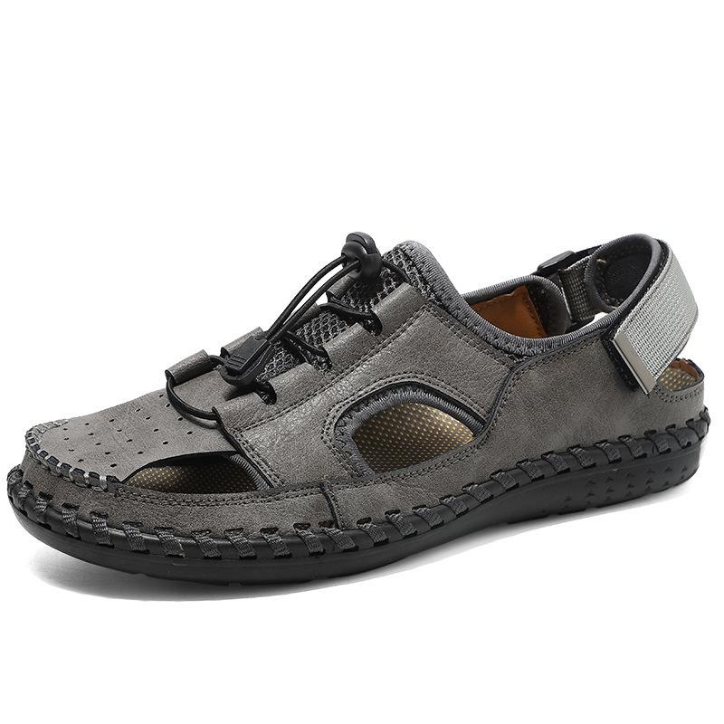 

Men s shoes 2021 summer new large size sandals fashion casual outdoor shoes men s mesh sandals Korean version casual shoes 46 серый