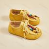 Loafers Shoes for Women Full Coverage Fashion Beaded Comfortable Flat Shoes Casual Lace Up Vintage Slip On Shoes Zapatos Cómodos