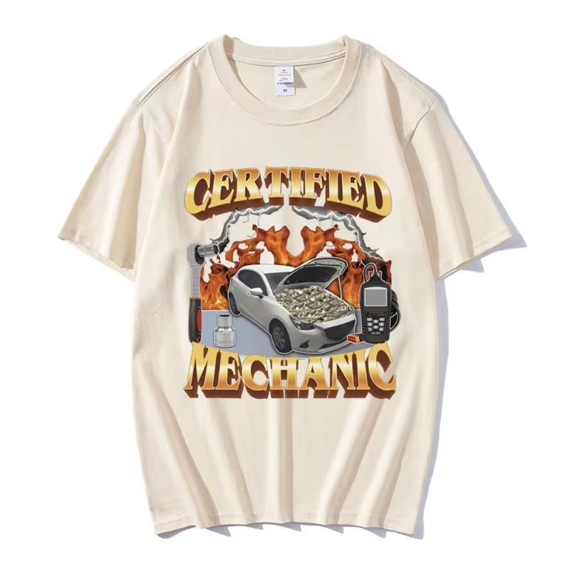 

Fashion Certified Mechanic Meme Graphic T-Shirt Men Women s Hip Hop T-shirts 100% Cotton Casual Short Sleeve Oversized T Shirts 4XL