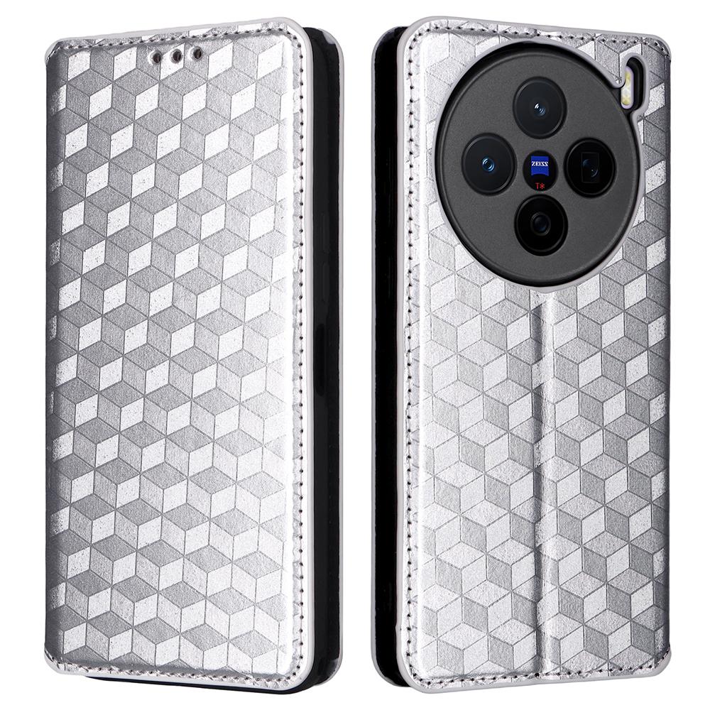 Leather Case for Vivo X200s 5G Wallet Rhombus Imprinted Phone Cover