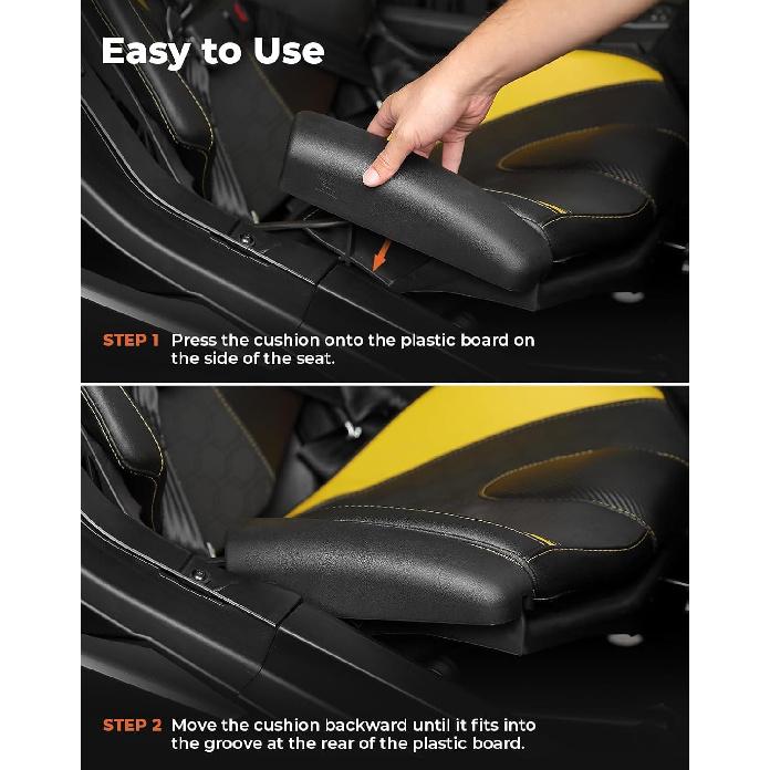 KEMIMOTO Seat Side Pad Assembly Compatible With 2017-2025 Can-Am Maverick X3 MAX And Maverick R, PU Foam Seat Side Cushion For UTV Accessories, Thigh