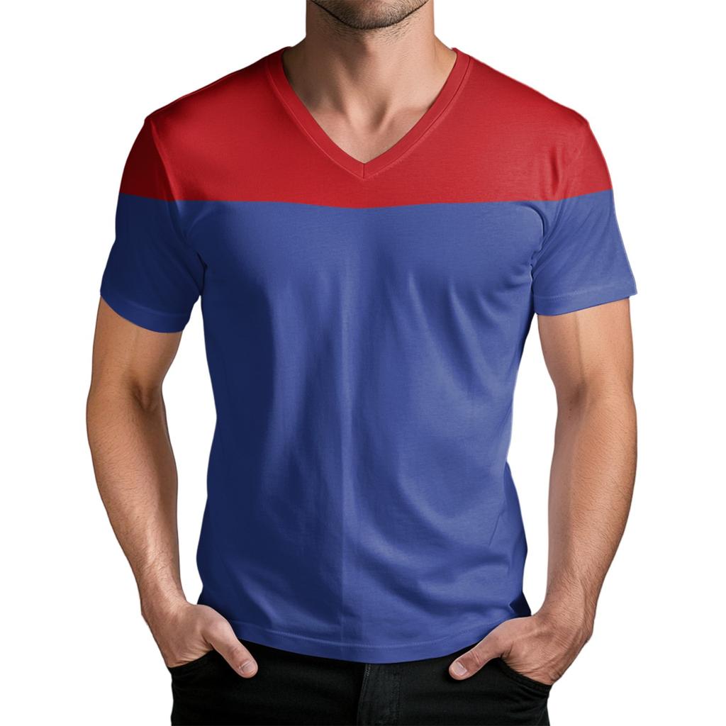 Men's Fashion Printed V-Neck Short Sleeve T-Shirt