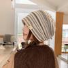 Retro striped knitted pile hat children's spring and summer new fashionable versatile face small bag hat cold hat