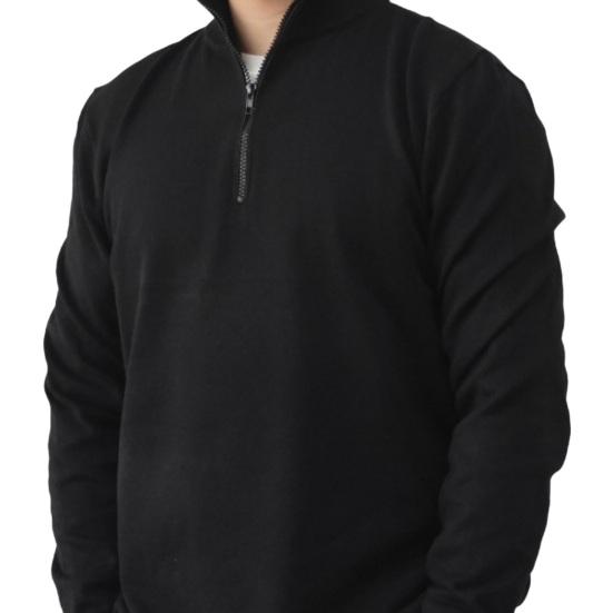 Yousheng Men Sweater Coat Half Zipper Knit Elastic Long Sleeves Stand Collar Outerwear Plus Size English Style Daily Wear School Mid Length Sweater