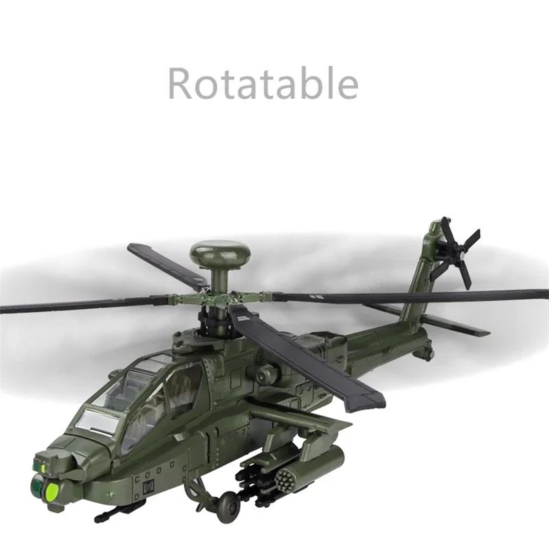 NEW America AH-64 Apache Utility Alloy Helicopter Airplane Model Simulation Metal Flying Model Sound and Light Children Toy Gift