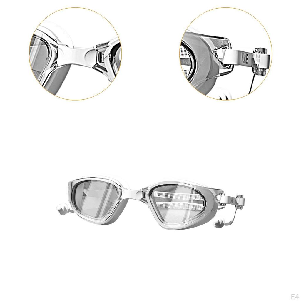 Schwimmbrille mit Ohrstöpsel Brillen Komfortable Gläser Weite Sicht Schwimmen