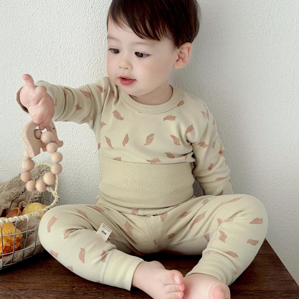 2025 Pure Cotton Kids' Autumn Warm Set: Class A Top & Trousers for Boys and Girls