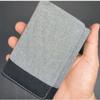 Men's Fashion Short Canvas Wallet Contrasting Colors Small Three Folded Purse Card Coin Small Change Bags