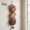 Holiday Gift for Fall Season Halloween Stacked Pumpkin Door Hanger, Vintage Jack?O?Lantern Wall Hanging Ornament, Indoor Outdoor Rustic