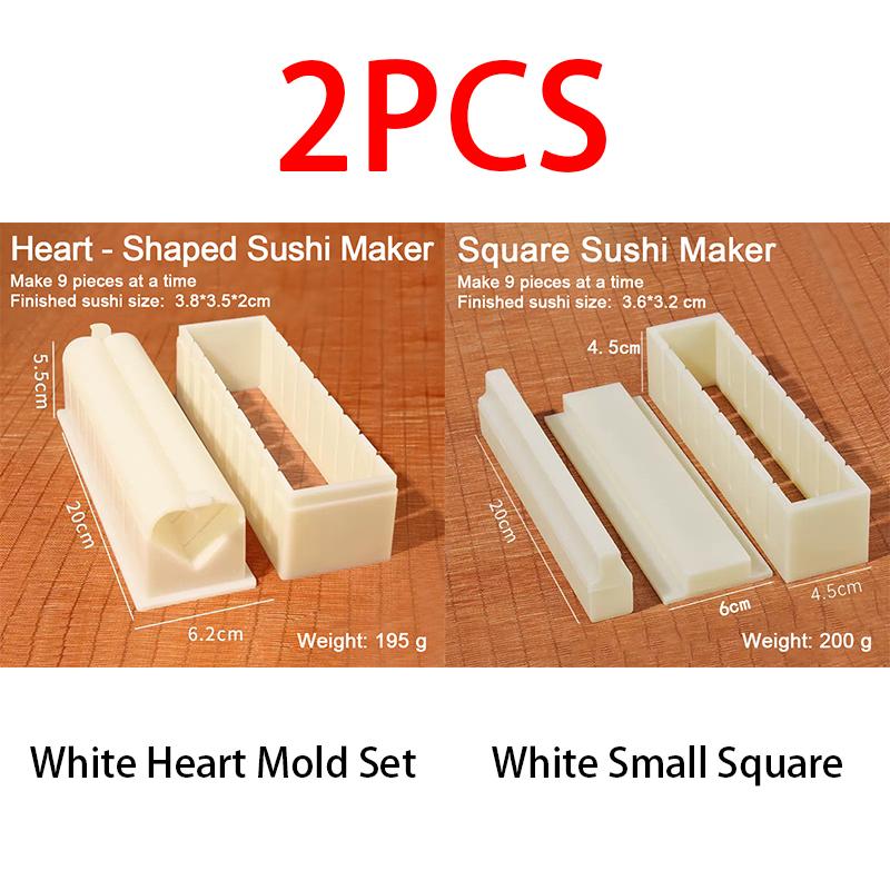 Make Sushi Machine Cutter Sushi Maker Kimbap Sushi Rolls Mold Round Square Heart-shaped Onigiri Molds Rice Balls