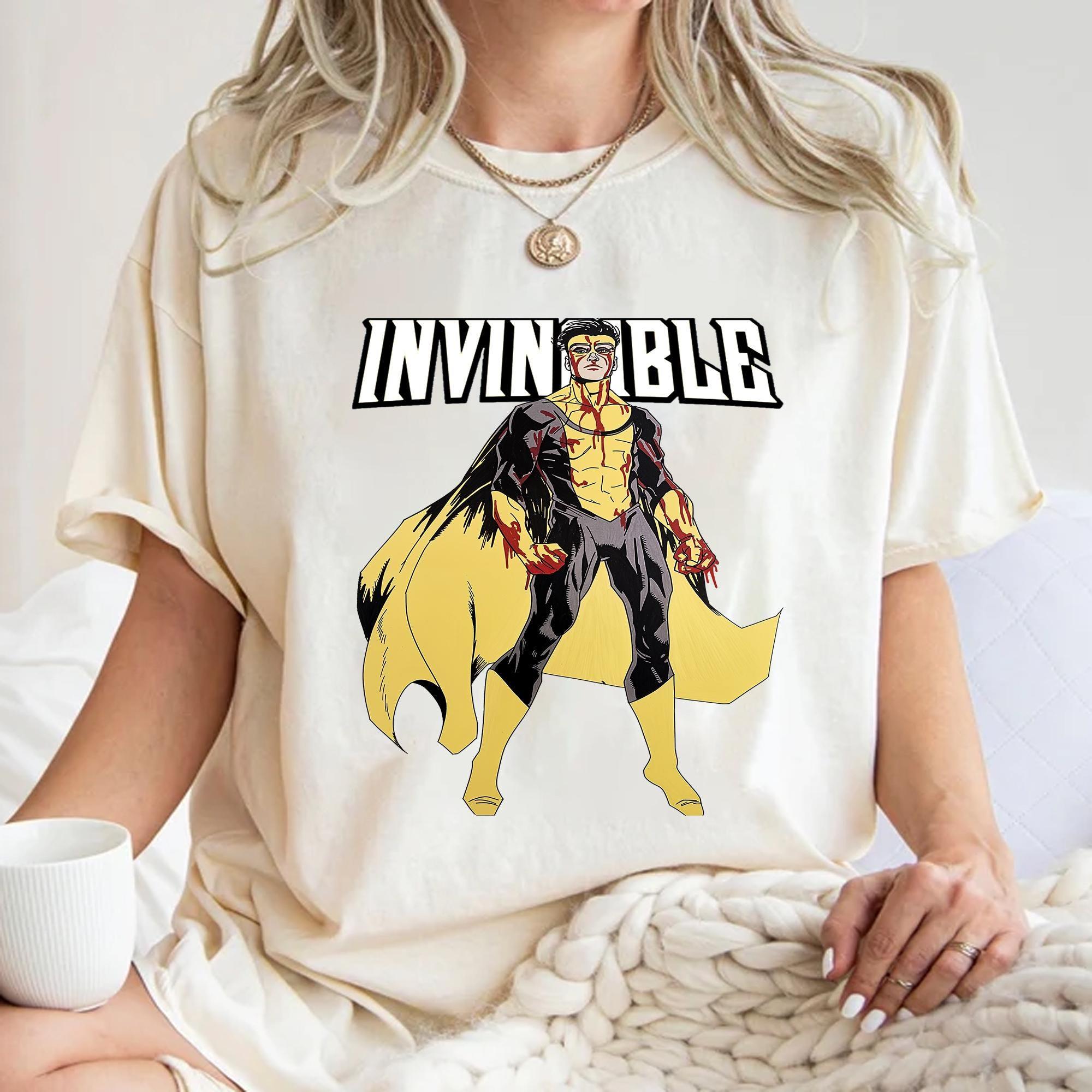 

Invincible Mark Grayson graphic 100Cotton unisex shirt 2026 Summer New Y2k vintage Unisexs fashion American Anime Oneck Tshirt 4XL
