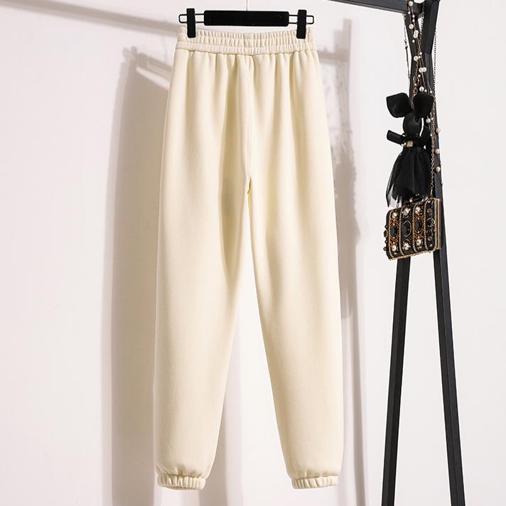 Dimanaf 2024 podzimní dlouhé kalhoty tepláky Basic Bavlna Dámské Jednobarevný harémový pásek elastický pas ležérní volné kalhoty nové