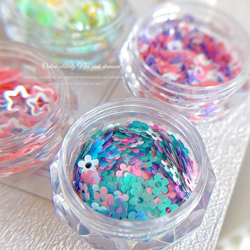 1Jar Mixed Candy Color Foil Flakes Nail Sequins Nail Art Decoration Manicure Tips Charms For Women Girls Diy Accessories