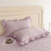 2025 Princess Lace Quilted Bedspread Set: Single Bed, Skirt, & Headboard Cover - Washed Cotton