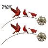 Unique Outdoor Garden Accent Animal Stake, Rustic Yard Art Decorations with Dandelion Accent, Metal Decorative Sculpture for Lawn Patio Flower Bed And