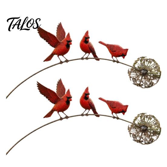 Unique Outdoor Garden Accent Animal Stake, Rustic Yard Art Decorations with Dandelion Accent, Metal Decorative Sculpture for Lawn Patio Flower Bed And