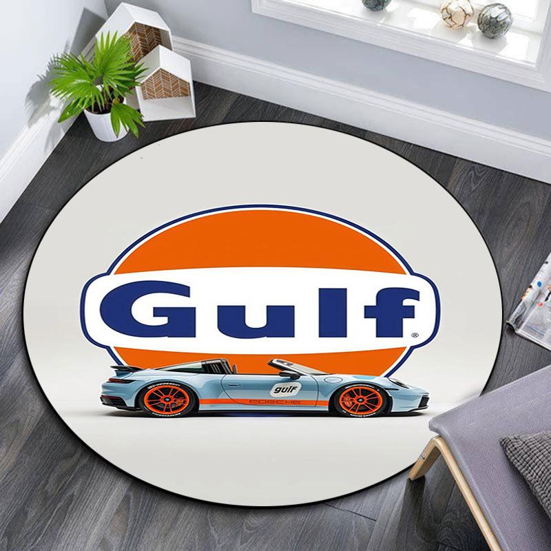 Gulf Racing Art pattern round rug,Carpet Rug for Living Room Bedroom Playroom ,Non-slip Floor Mat,Holiday Gifts and Birthday Gifts.