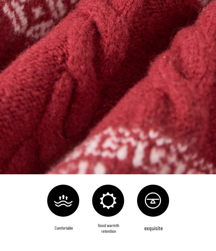 2025Wish European & American Women's Jacquard Knit Sweater: Autumn/Winter Loose Fit Long Sleeve Top