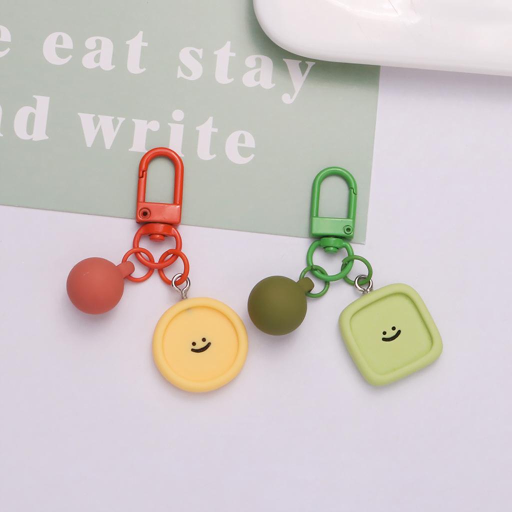Porte-clés en résine avec joli visage souriant, pendentif en forme de cœur, de fleur, de nuage, de sac, accessoires de bricolage, couleur bonbon, décoration, bijoux