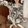 Women's French-Style Bunny Pajamas: Long-Sleeve, Spring/Autumn, Casual & High-End Home Suit