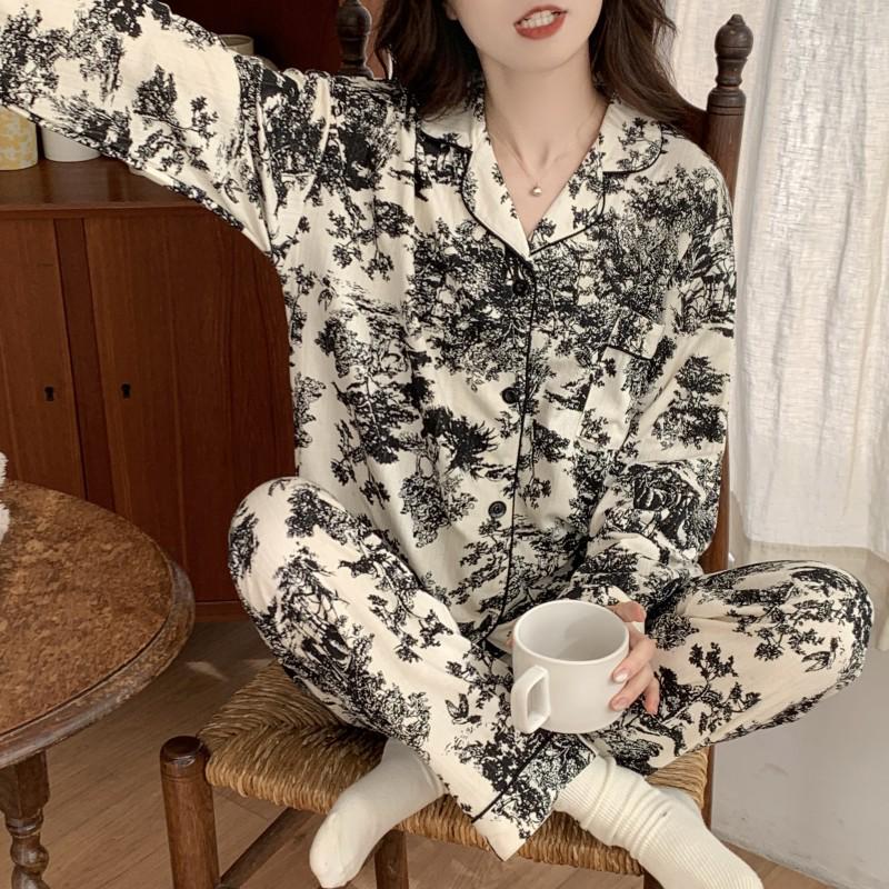 Women's French-Style Bunny Pajamas: Long-Sleeve, Spring/Autumn, Casual & High-End Home Suit