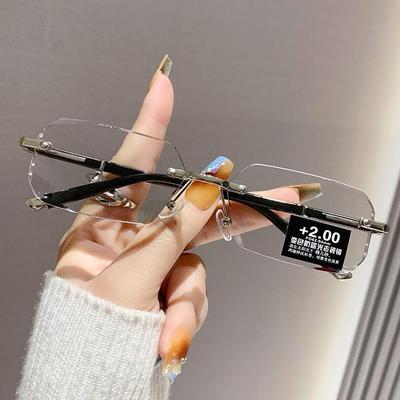 Advanced Frameless Photochromic Beveled Reading Glasses with Anti-Blue Light & High Definition