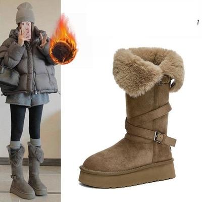 Buty wysokie, Buty śniegowe, Nowy styl damski, Długie buty grubo ocieplane, Buty bawełniane