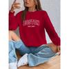 Polyester Women's Crew Neck Sweatshirt Breathable Wrinkle Resistant Long Sleeve Casual