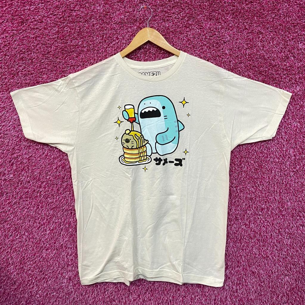 Samezu Tiger Eating Yummy on the Pancake Stack Kawaii Tee L