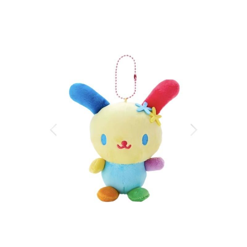 Cute Japanese Style Colorful Floral Bunny Plush Keychain Cartoon Doll Backpack Charm Toy