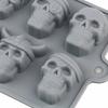 10-Kammer-Silikon-Totenkopf-Form, Lebensmittelecht, BPA-frei für Schokolade, Süßigkeiten, Eiswürfel, Kuchen Dekoration, Backen