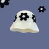 New fresh flower handmade knitted wool hat female sweet versatile face small bucket hat plain face